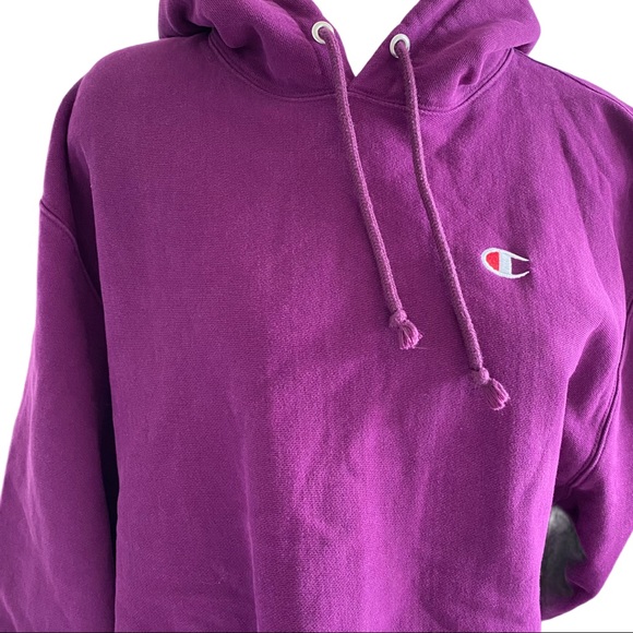Champion Cropped Reverse Weave Hoodie XL PURPLE - Picture 5 of 5